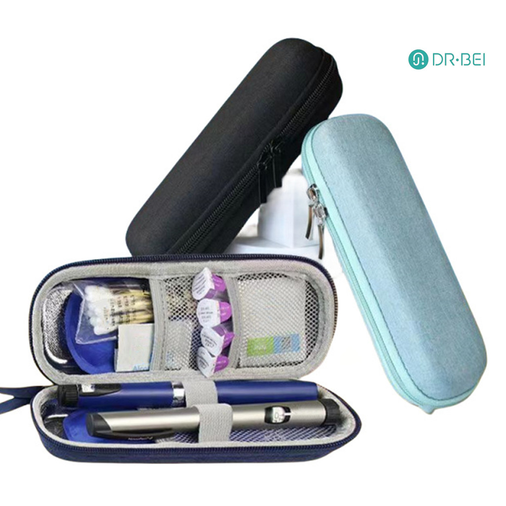 Dr.bei Insulin Cooler Travel Case เบาหวานยาเก็บกระเป๋าฉนวน Cool Organizer สําหรับอินซูลินปากกาและอุปกรณ์แบบพกพา Cooling กระเป๋าสําหรับชีวิตทุกวันและการเดินทาง