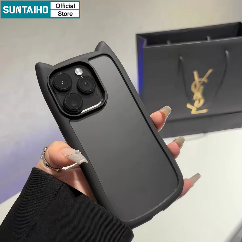 Suntaiho ตลกน่ารัก Candy สีแมวปลอกกันชนใสเคสโทรศัพท์สําหรับ Iphone 16 15 14 12 13 11 Pro Max TPU ซิลิคอนปกหลังกันกระแทก