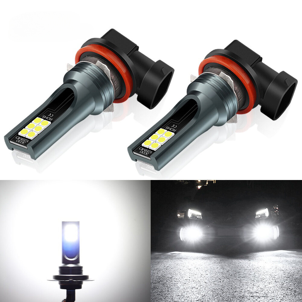 Xm 2 ชิ้น H8 H11 หลอดไฟ Led H1 H3 9005 HB3 9006 HB4 หลอดไฟ Led Super Bright ไฟตัดหมอกรถวันขับรถวิ่ง 12 โวลต์ 6000 พันสีขาว