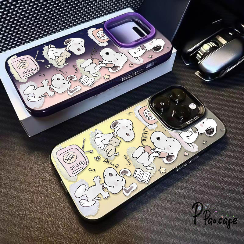 ลูกสุนัขน่ารัก Snoopy เข้ากันได้เคสไอโฟน 11 16 13 7Plus 15 12 14 Pro Max XR X XS Max 16 7 14 8 Plus SE 2020 การ์ตูนเคส