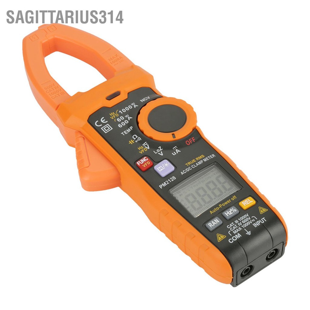 Sagittarius314 PEAKMETER PM2128 แคลมป์มิเตอร์กระแสไฟ AC/DC แบบใช้มือถือแบบดิจิตอลความต้านทานความจุ