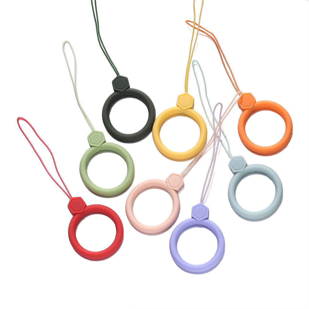 St. kunkka 2 ชิ้น ซิลิโคนโทรศัพท์มือถือเชือกเส้นเล็กสีทึบการ์ตูน Anti-Lost สายคล้องโทรศัพท์มือถือสายรัดข้อมือพวงกุญแจ U Disk Key สายกล้อง - รูปที่ 5