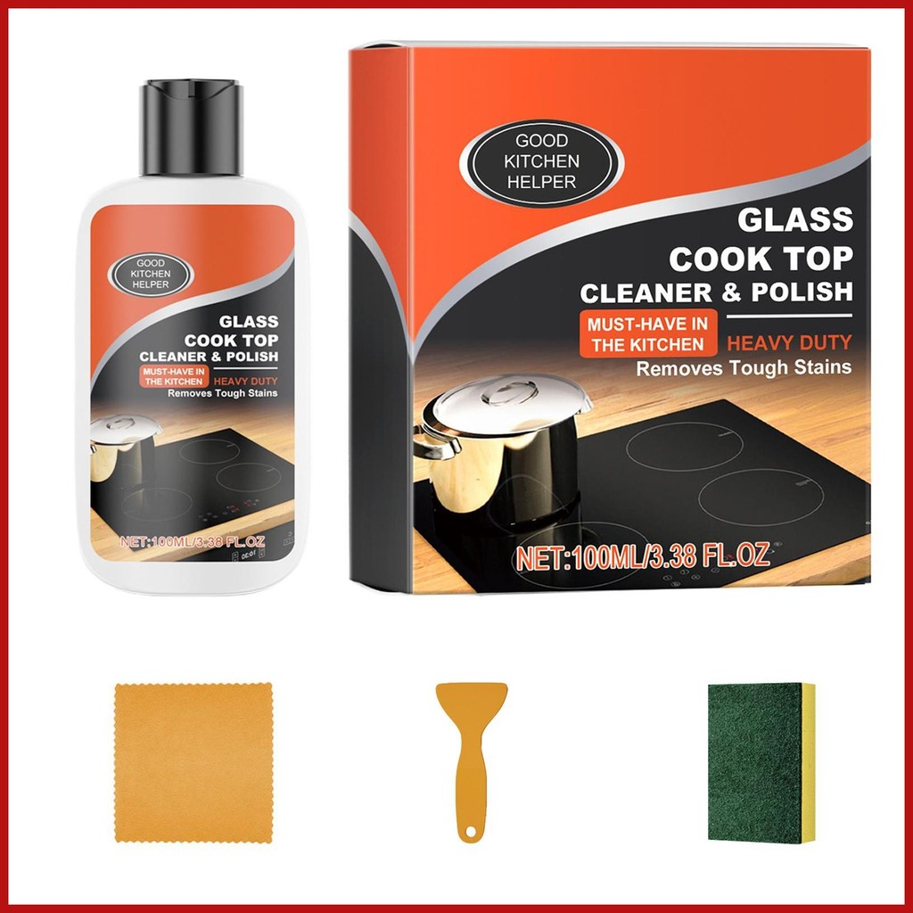 Cook Top ชุดทําความสะอาด Non-Scratch ชุดทําความสะอาด Glass Cooktop Cleaner เซรามิค Non-Abrasive ที่มีประสิทธิภาพห้องครัว postermy - รูปที่ 5