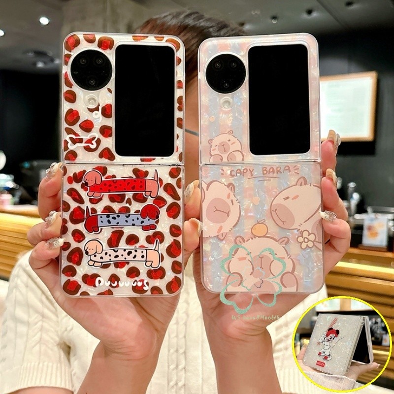 การ์ตูนน่ารักที่มีสีสันรูปแบบเชลล์เคสใส ต่อต้าน ค้นหา N3 N2 พลิกปลอกกันกระแทกปก