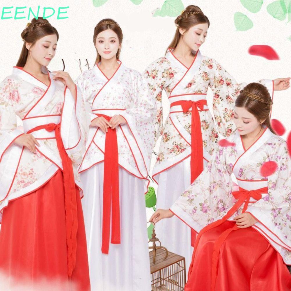 Eende กระโปรง Hanfu จีน, เครื่องแต่งกายโบราณจีนโบราณชุด, Han Tang Dynasty Retro สีสันสไตล์จีนเครื่องแต่งกายจีน Lady