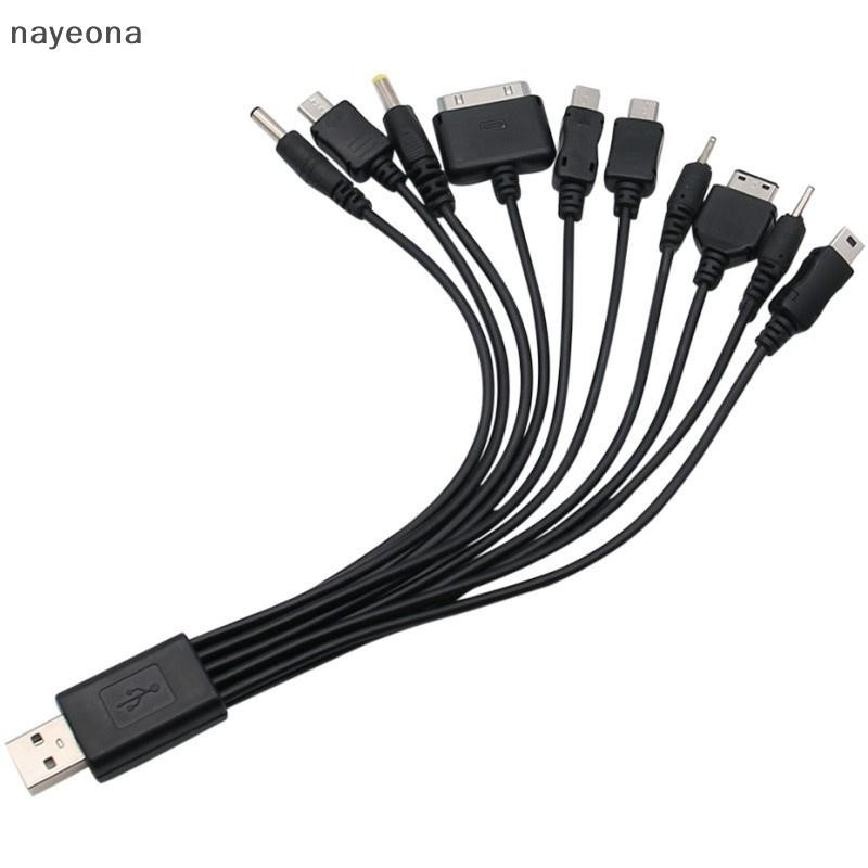 [NAY] Multi Pin Cable Charger USB Adapter Cable Data Wire Cord 10 in 1 USB Data Transfer Cable Universal EON