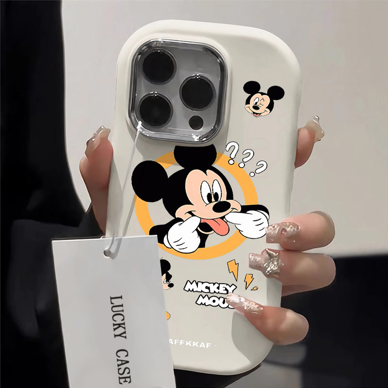 การ์ตูนสร้างสรรค์มิกกี้เมาส์รูปแบบเคสโทรศัพท์เข้ากันได้สําหรับiphone 16 12 13 14 15 Pro MAX 7 8 Plus X XR XS MAX SE 2020 การออกแบบแฟชั่น