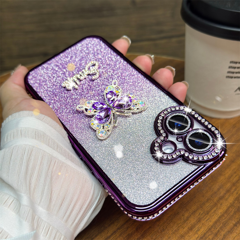 หรูหราแฟลชเพชรกล้องเคสโทรศัพท์สําหรับiphone 16 11 12 13 14 15 pro max 15 16 plus Anti DROPเลนส์ป้องกันTPU soft Shellเคสโทรศัพท์