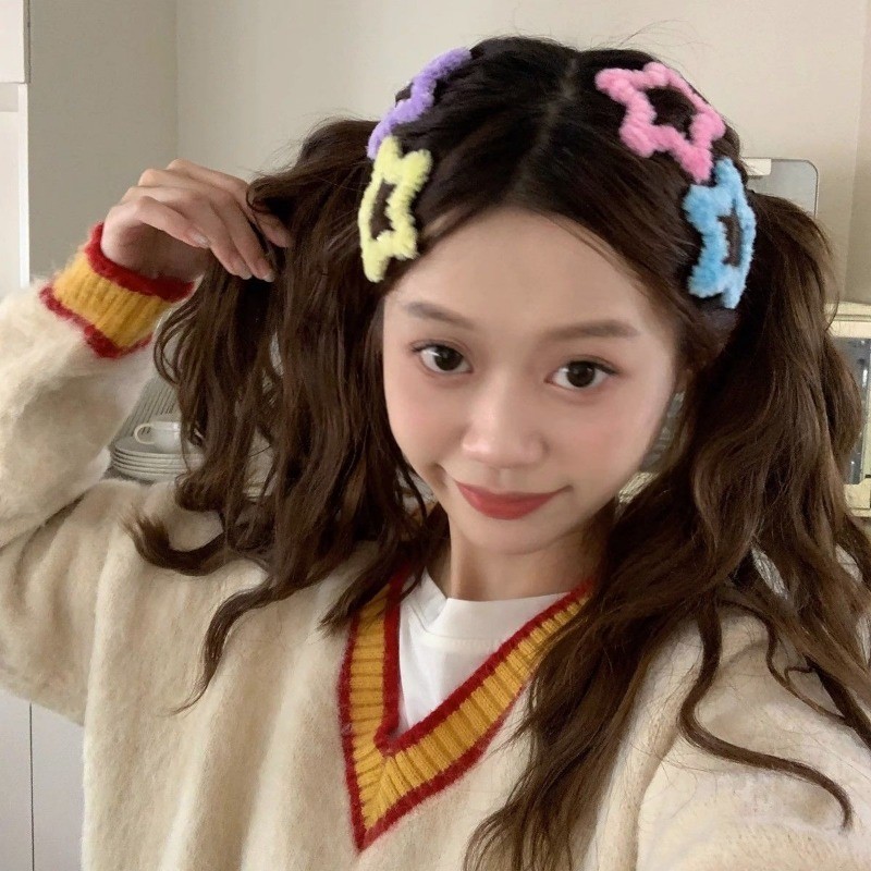 กิ๊บติดผมหน้าม้า ดาว สีตุ๊กตา บิด ติด ดาวสาว คลิปผมเรียบ คลิปด้านข้าง กิ๊บอุปกรณ์ผมขายส่ง