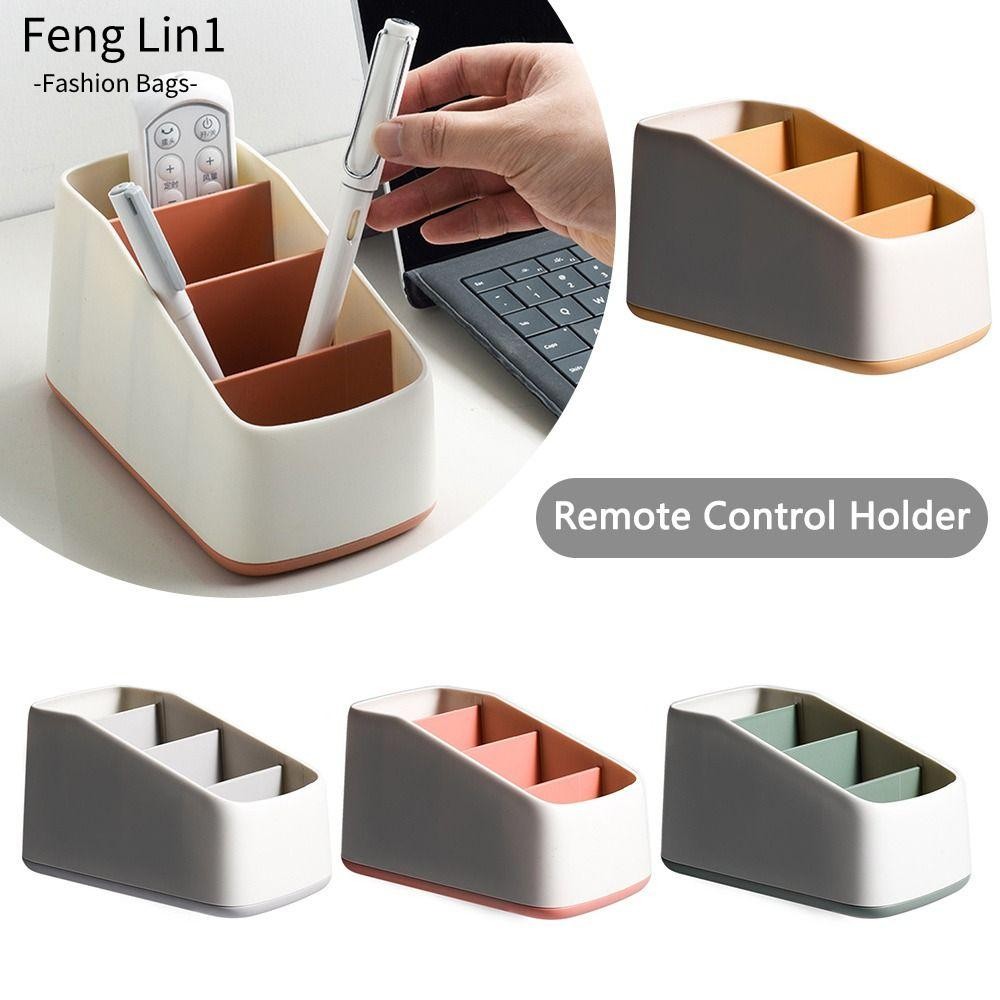 Fengling ที่วางรีโมทคอนโทรล,กล่องเก็บของตั้งโต๊ะ ABS มัลติฟังก์ชั่น,คุณภาพสูง 4 ช่อง Tidy Organizer Office