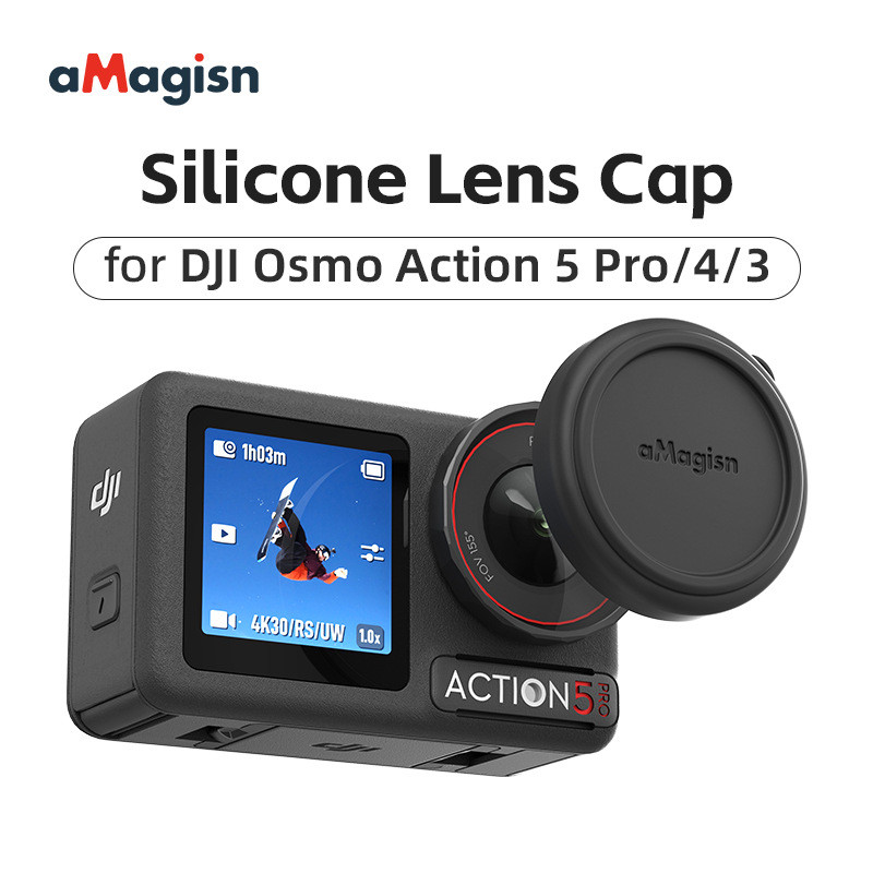 Amagisn สําหรับ DJI Osmo Action5 Pro ฝาครอบเลนส์ซิลิโคนอุปกรณ์เสริมเข้ากันได้กับกล้อง Action 4/3