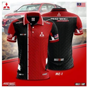 เสื้อโปโล Mitsubishi Rallyart / Baju Microfiber Jersi