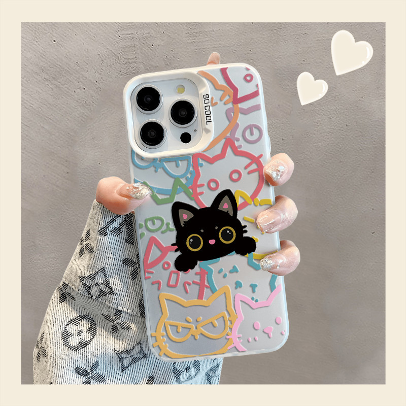 แมวดำ Case สำหรับ Honor X9a X9b 200 100 90 80 70 60 50 Pro SE เมจิก6 5 PRO MATE 60 50 40 30 PLUS P70 60 50 40 30 nova 10 11 12 5 6 7กันกระแทก