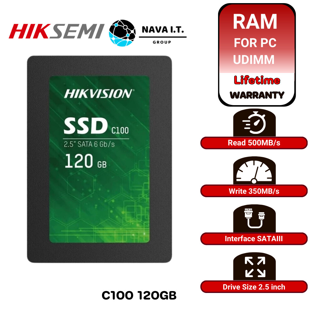 มีส่งด่วน HIKVISION C100 120GB SSD (เอสเอสดี) R 500MB/s W 350MB/s รับประกัน 3 ปี