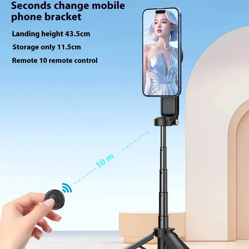 Wonew Z2 สามในหนึ่งเดียว Mini Selfie Stick Magnetic Selfie วงเล็บโทรศัพท์มือถือน้ําหนักเบาขาตั้งกล้องถ่ายภาพสําหรับ Vlog Selfie thumbnail 6