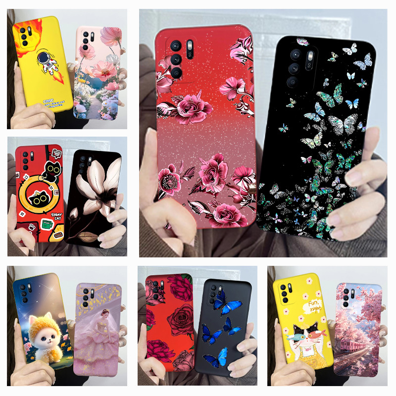 สําหรับ OPPO Reno6 Z Reno5 Z 5G ยอดนิยมผีเสื้อดอกไม้ปลอก Reno 6Z 5Z 5G CPH2237 CPH2211 Jelly ซิลิโคนนุ่มเคสโทรศัพท์