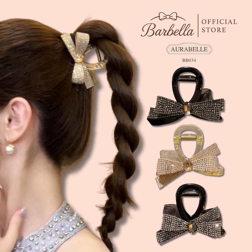 Barbella กิ๊บโบว์เพชรทรงหรู กลิตเตอร์ประกายเงางาม รุ่น Giselle (BB034)
