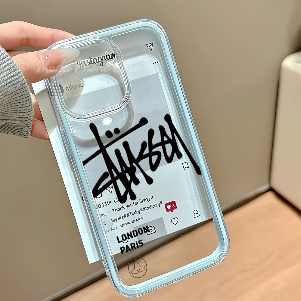 COOLเคสมือถือขอบสีโปร่งใส กรณีแบรนด์เทรนด์ case for iPhone 16Pro Max 15PLUS/14/13/12 Pro Max/11 pro/XS Max/XR/X|8/7 Plus