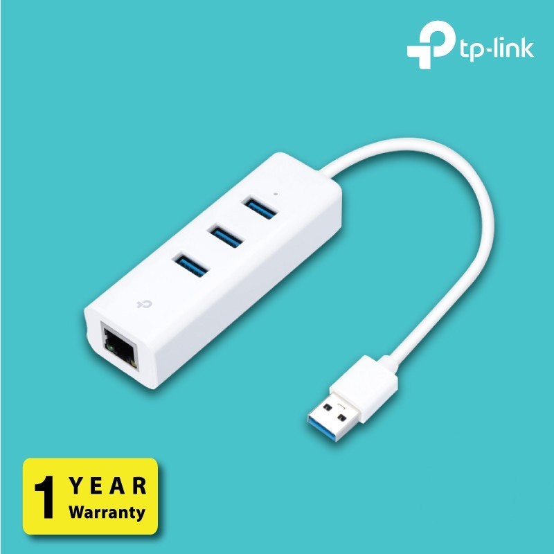 TP-LINK (UE330) USB 3.0 3-Port Hub & Gigabit Ethernet Adapter 2 in 1 USB Adapter