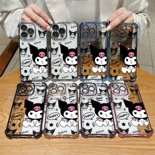 จัดส่งทันที เคสสำหรับไอโฟน15 ตัวการ์ตูนคุลมดำ เคสใส For IPhone11 12 13 14 15 16 ProPROMAX 7/8PLUS X XR XS สีมุมกันกระแทก