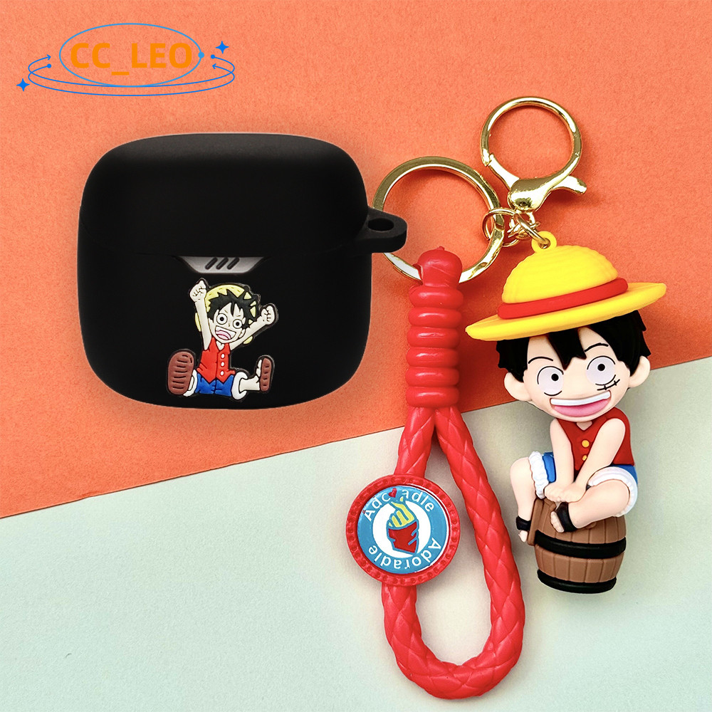 For JBL TUNE FLEX 2 Case Cartoon Mario Cute Piggy Keychain JBL TUNE FLEX 2 Shockproof Shell Protective Sleeve One Piece Luffy Pendant - รูปที่ 3