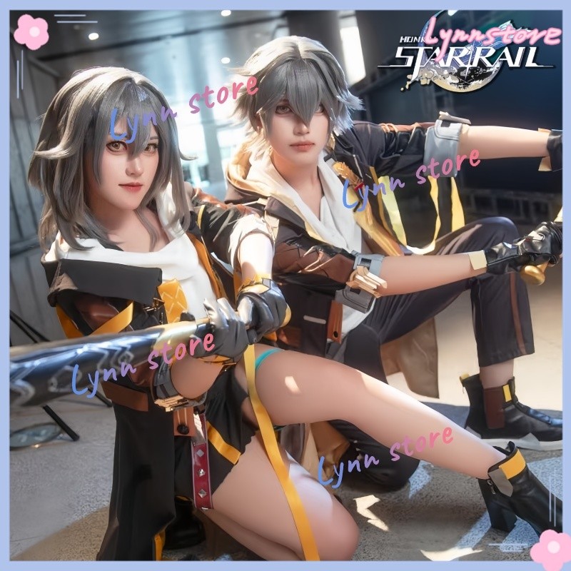 ชุดคอสเพลย์ Honkai Star Rail Stelle Caelus พร้อมวิกผมและรองเท้าสำหรับคอสเพลย์และเรียลเล่น