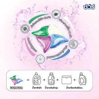SURE 4in1 เจลบอลซักผ้า ชัวร์ 8X ขจัดคราบฝังแน่น (30ลูก) น้ำยาซักผ้➕​​น้ำยาฆ่าเชื้อ​➕ปรับผ้านุ่ม➕​​สารป้องกันสีซีดจาง​