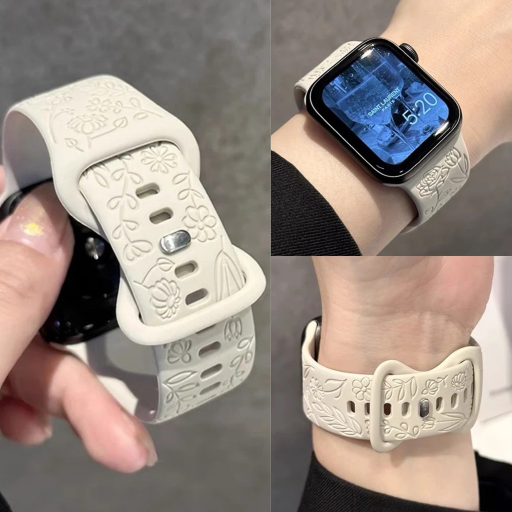 Huawei Watch Fit 4 Band Rose ดอกไม้ engrave สายซิลิโคนสําหรับ Huawei fit4 pro สร้อยข้อมือสําหรับ fit3 อุปกรณ์เสริมสมาร์ทวอทช์