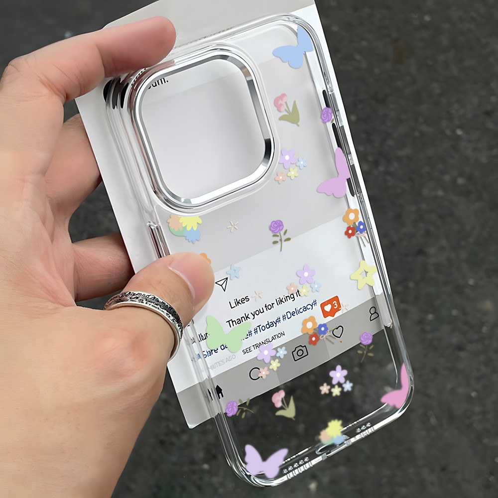 เคสโทรศัพท์ for OPPO A15 A79 A16 A60 A31 Case OPPO A38 A18 A17 A74 A5 A54 A53 A3 A78 A3 A58 A12 A95 กรอบเลนส์โลหะ ดอกไม้