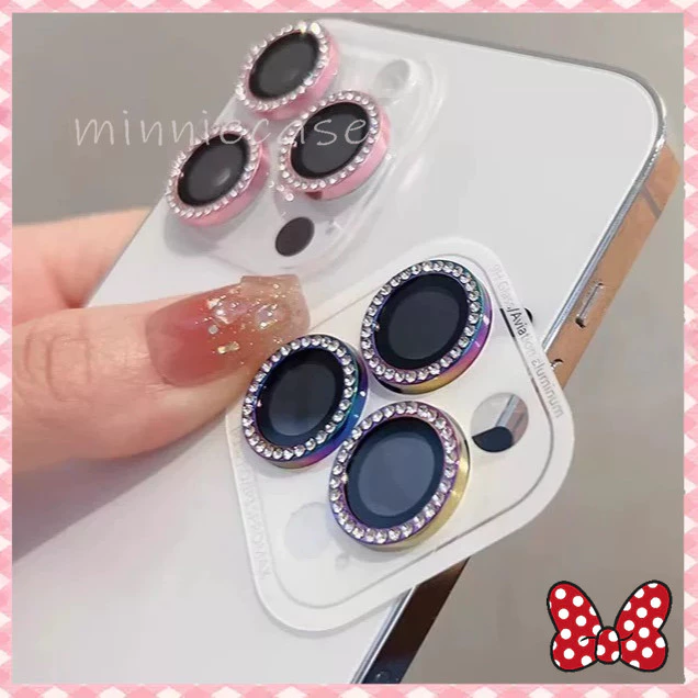 💎💎💎diamond ฟิล์มป้องกันเลนส์กล้องขอบเพชร สำหรับ iPhone11 12 13 14 15 16 PRO MAX 11 12MINI 15 16 PLUS ฟิล์มเลนส์ส่องแสง thumbnail 4