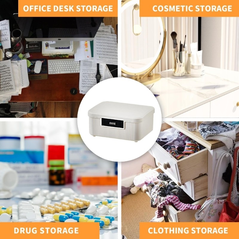 JN ทนทาน 9L ล็อคกล่องเก็บสําหรับ Office Home ตู้เซฟพร้อมรหัสผ่านล็อค