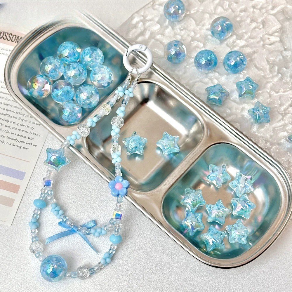 Set 5 ชิ้น สร้อยข้อมือ DIY ทำเอง tema Dreamy Clouds มีลูกปัดและดาว สำหรับตกแต่งโทรศัพท์มือถือน่ารัก