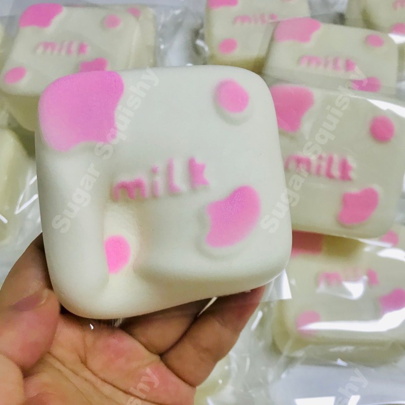 Sugar Squishy Pink Milky Moo Cube Slow Rising Squishy