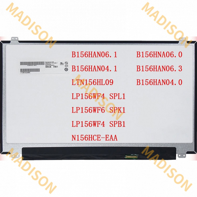 15.6 นิ้ว 30 พิน b156han06.1 b156han04.1 ltn156hl09 lp156wf4 Spl1 lp156wf6 spk1 N156HCE-EAA LCD lp15