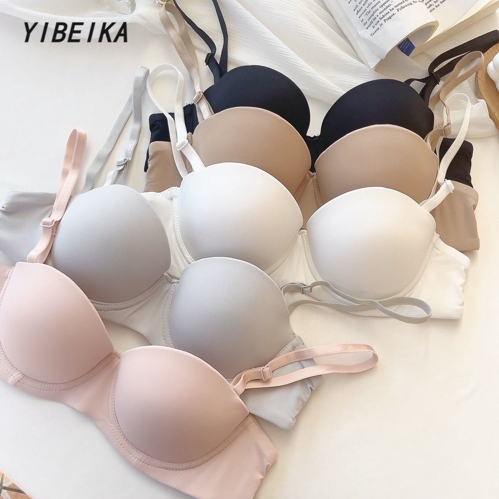 👙เสื้อชั้นในไร้รอยต่อสีพื้น เสื้อชั้นในวัยรุ่น สินค้ามาใหม่ แต่งลายตรงกลางอก 💞 สินค้ามีพร้อมส่ง