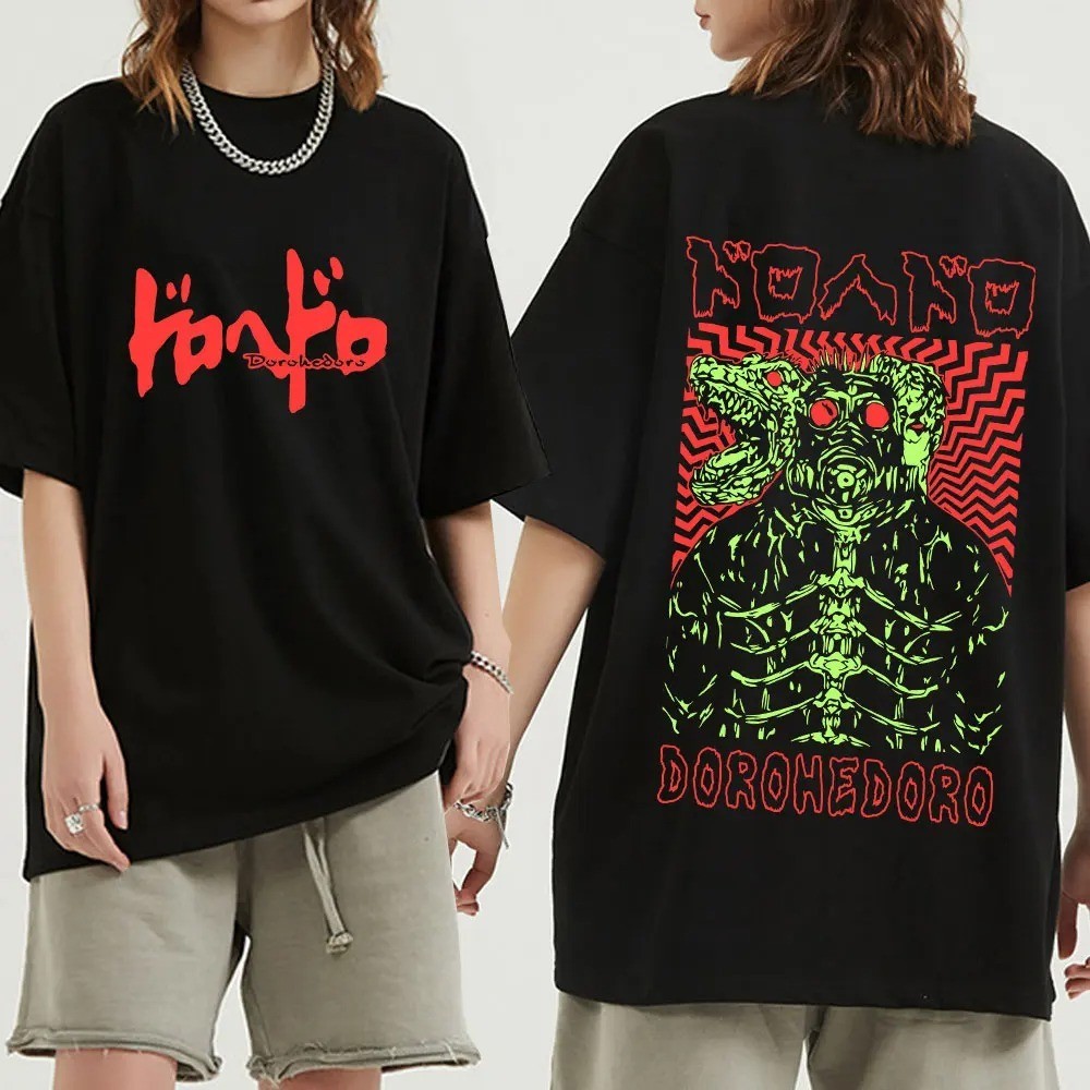 COD เสื้อยืดลายการ์ตูน Dorohedoro Kaiman สไตล์โกธิค สำหรับผู้ชาย แฟชั่นลำลอง ผ้าฝ้าย ไซส์ใหญ่ สไตล์สตรีท