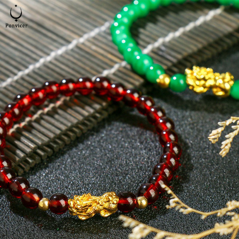 สร้อยข้อมือ Zhaocai Fine ประดับด้วยหินโมราเลียนแบบ สร้อยข้อมือแก้วโกเมนเลียนแบบหินออบซิเดียน ราคา ถูกที่สุด ดีลบีเคเค