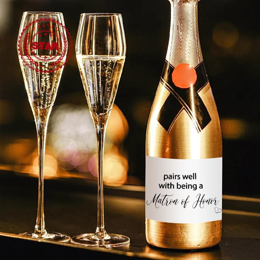 Will You Be My Bride Party ปาร์ตี้ธีมงานแต่งงานตกแต่งสติกเกอร์แชมเปญ Y0l8