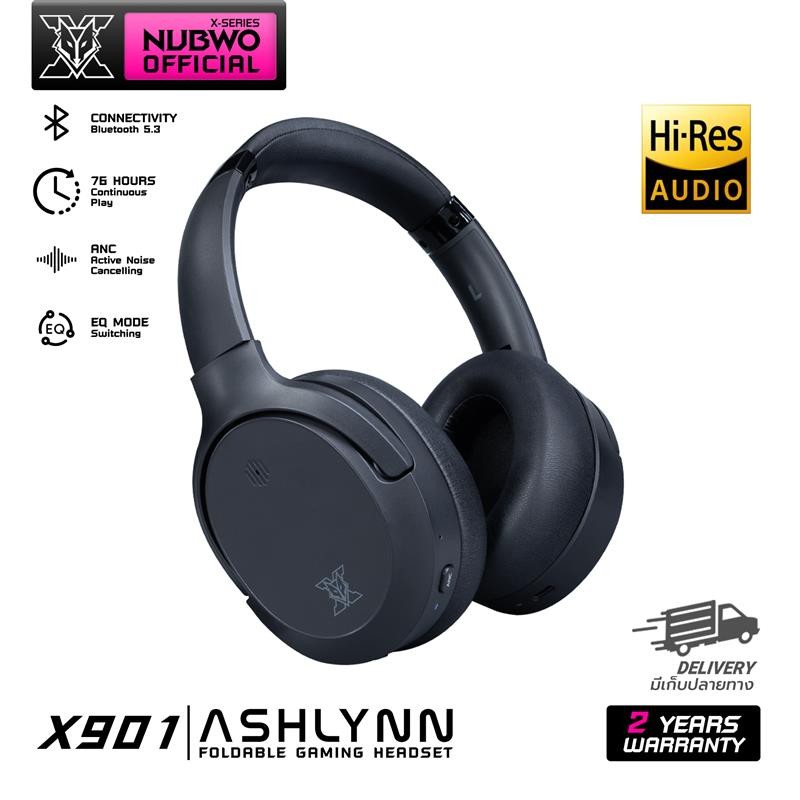[ประกัน 2 ปี] NUBWO X901 หูฟังครอบหูบลูทูธ 5.3 หมุนได้ พับได้ มี ANC, EQ สามารถปรับได้ 3 โหมด Game, 