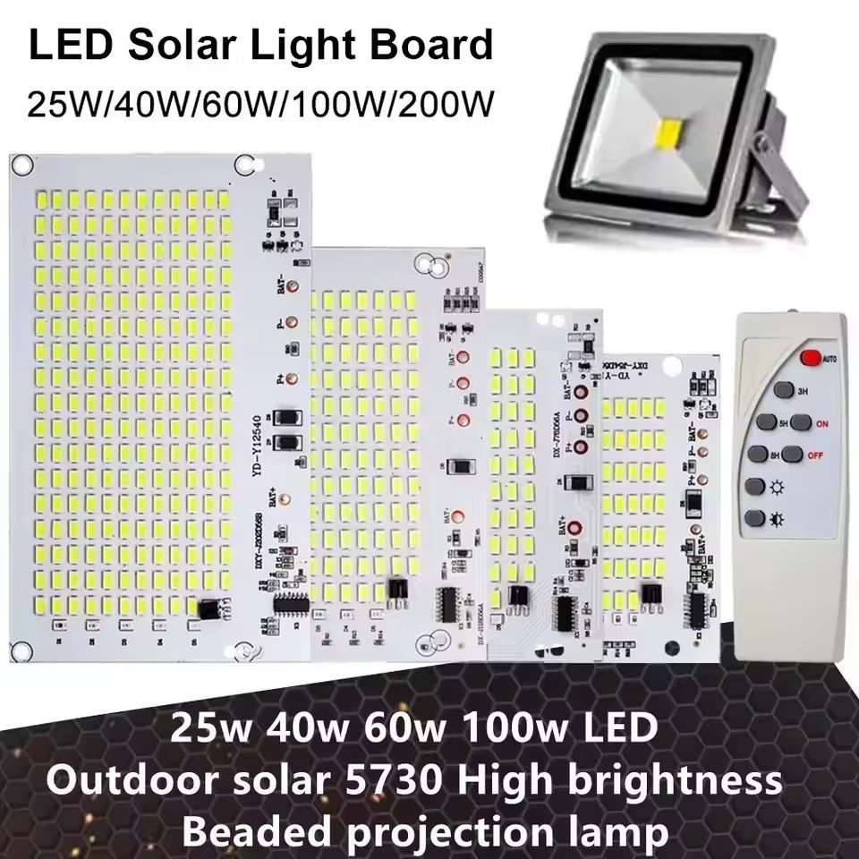 25w 40w 60w 100w LED พลังงานแสงอาทิตย์กลางแจ้ง 5730 ความสว่างสูงลูกปัดฉายแสงแบบบูรณาการแหล่งกําเนิดแสงแผงไฟcontro