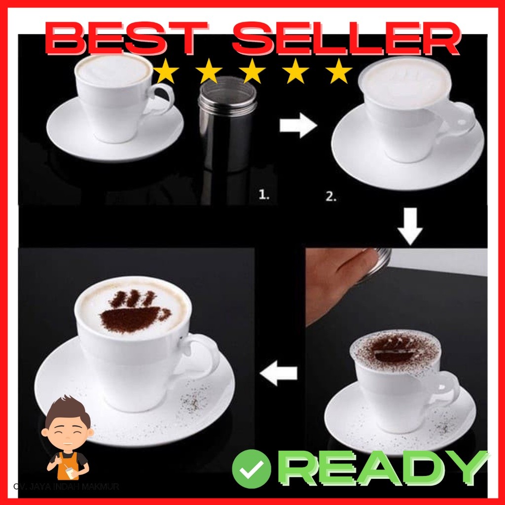 DDI Coffee Latte Printer Coffee Stencil Latte Art Coffee Mold ชุด 16 ชิ้น