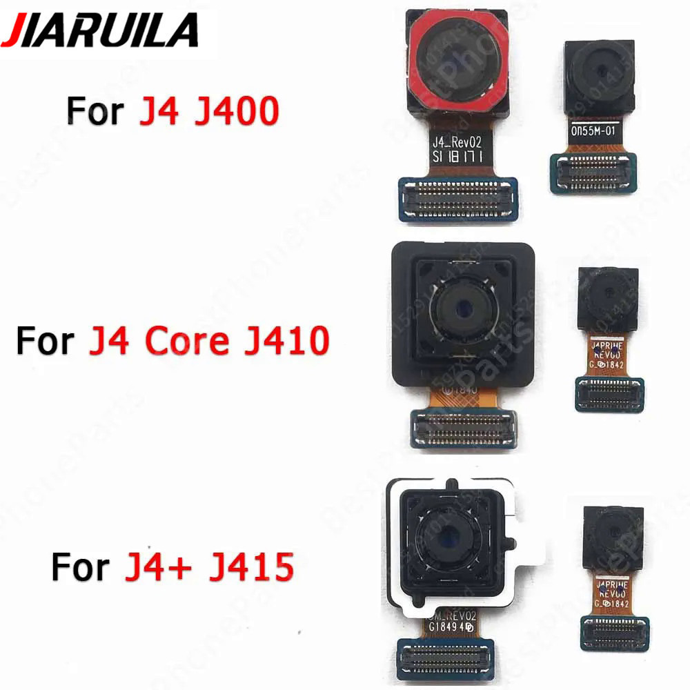กล้อง Samsung สําหรับ Samsung Galaxy J4 Plus Core J400 J410 J415 Selfie Frontal กลับโมดูลกล้องอะไหล่ซ่อม