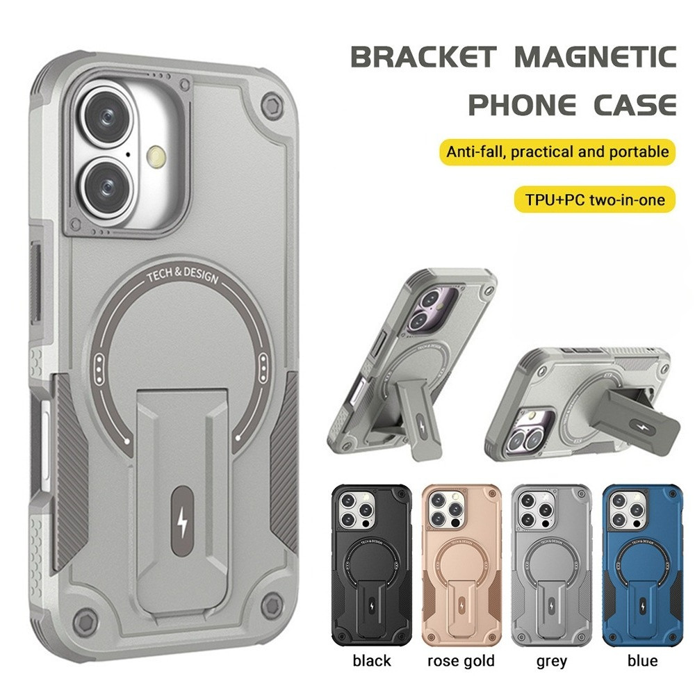 ✅COD✅Case เคส iPhone 17 11 13 15 16 14 12 Pro Max เคสไอโฟน11 Armor เคสโทรศัพท์แม่เหล็กชาร์จไร้สายพร้อมขาตั้งกันกระแทก