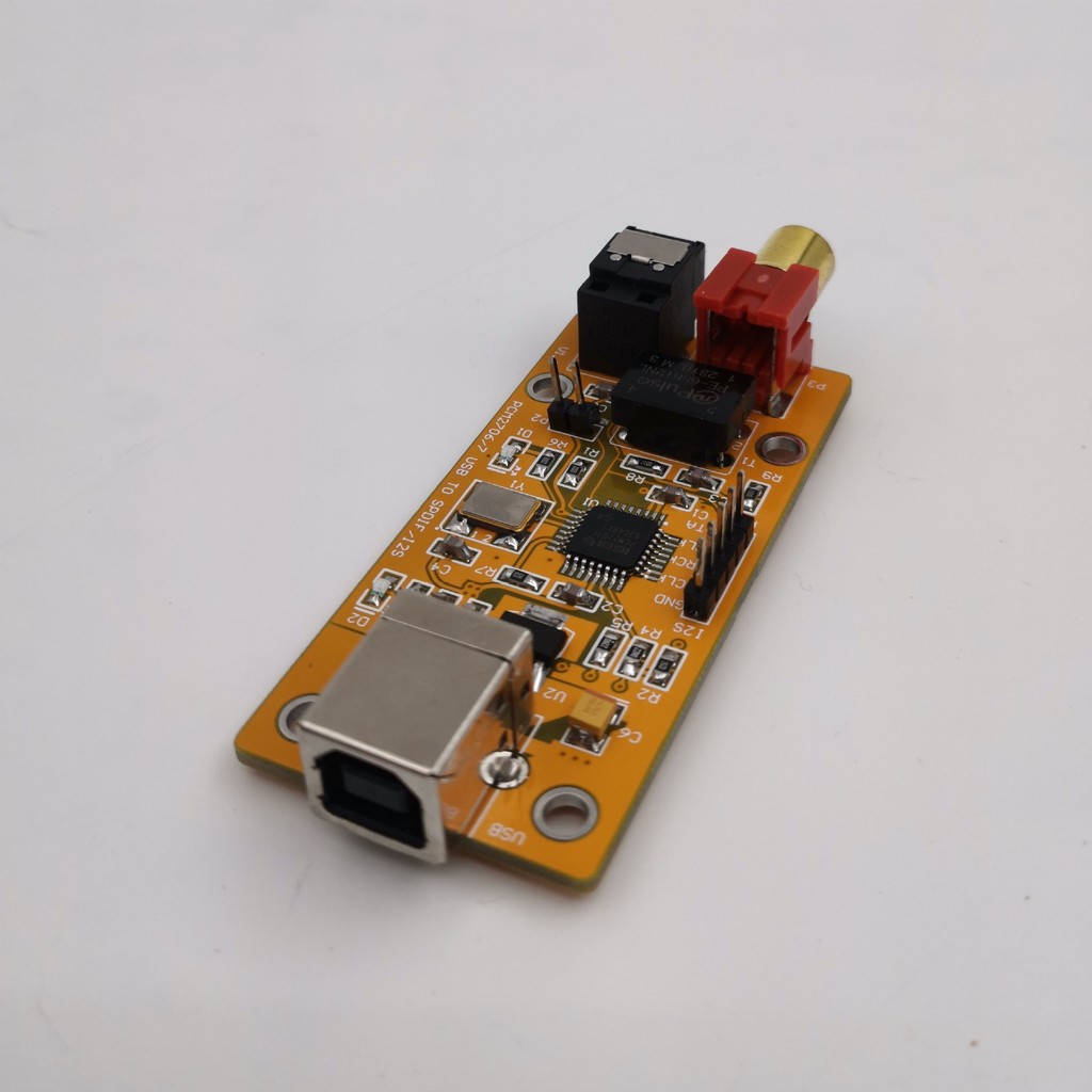 การ์ดเสียง USB USB to Coaxial Optical Fiber I2S ชิปถอดรหัส PCM2707 PCM2706