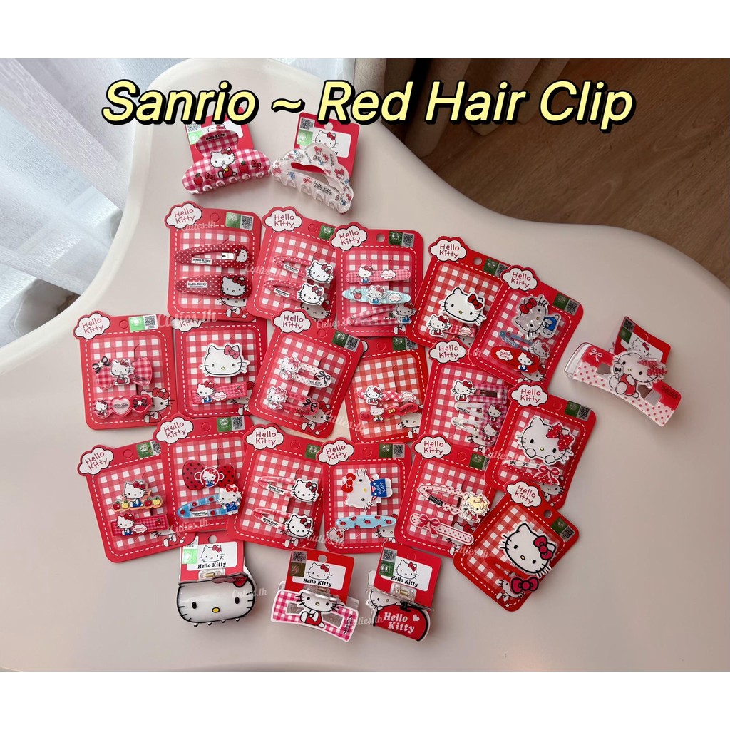 [แท้100%]  Kitty Red Hair clip กิ๊ฟติดผมคิตตี้ สีแดง ติดตัวเดียวเอาอยู่ สวยๆปังๆ ลิขสิทธิ์แท้ มีHologramตรวจสอบได้