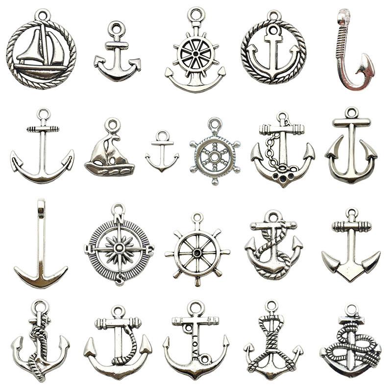 20 ชิ้น/เซ็ตสุ่มผสม Anchor จี้ Rudder เข็มทิศ Charms Steampunk สําหรับเครื่องประดับ Diy ทําผลการค้นหา