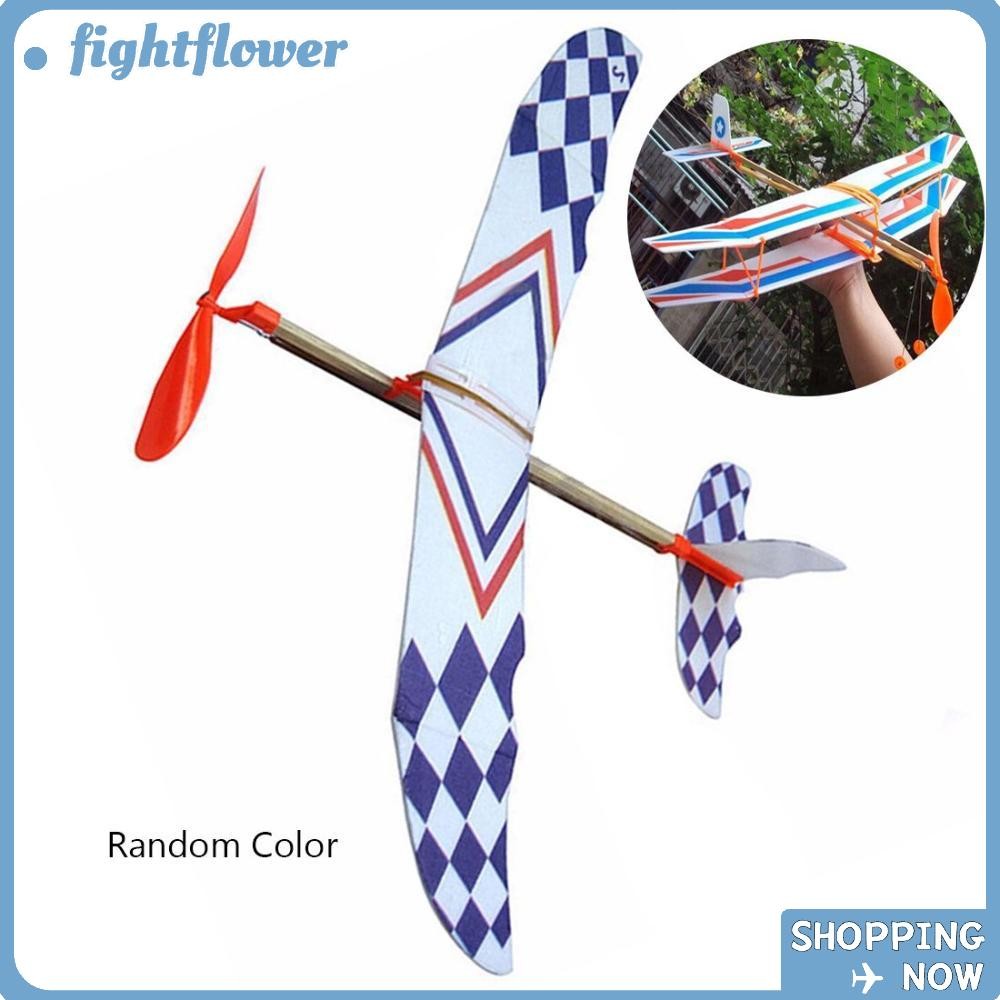 FIGHT สีสุ่มเครื่องบินยางยืดหยุ่นของเล่นเพื่อการศึกษาขายร้อนเด็กเด็กขับเคลื่อนเครื่องร่อนบิน
