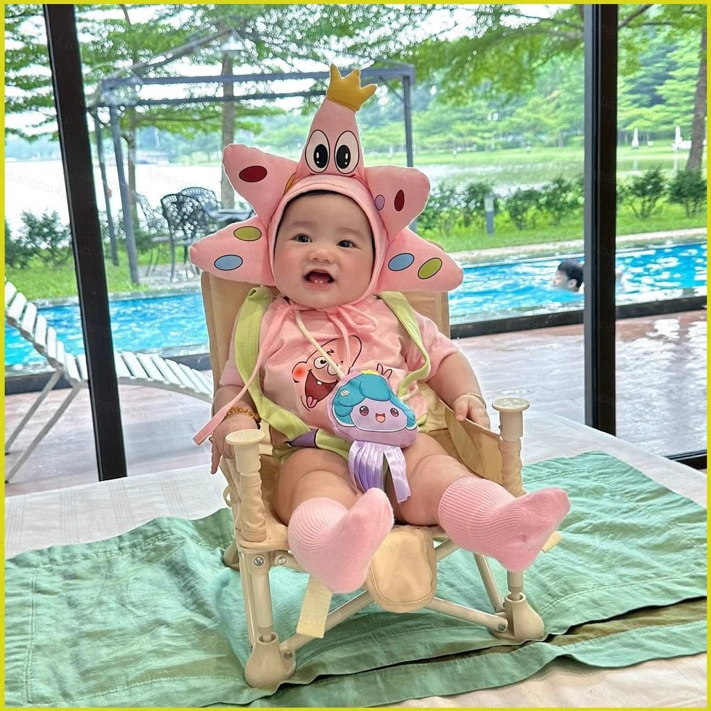เสื้อคลุมทารกแบบยูนิฟอร์มพิมพ์Patrick Star ทำจากฝ้ายบริสุทธิ์ สไตล์สำหรับวันพักผ่อนที่ชายหาด
