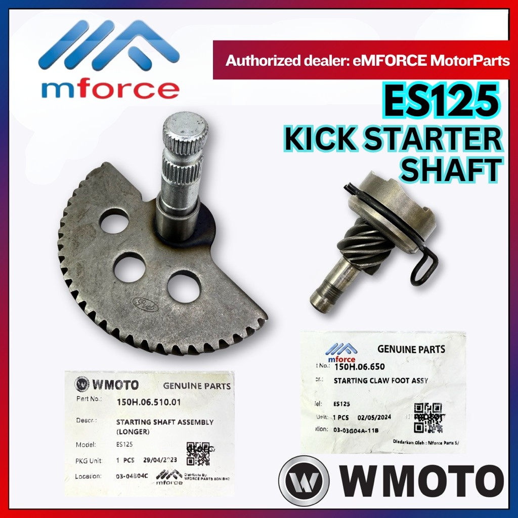 WMOTO ES125 KICK STARTER SHAFT START GEAR WMOTO