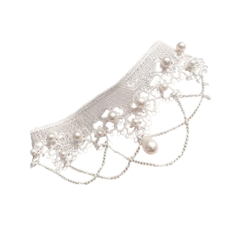 NERV สร้อยคอลูกไม้มีสไตล์ Wth เลียนแบบไข่มุกโซ่กระดูกไหปลาร้าผู้หญิงสมัยใหม่